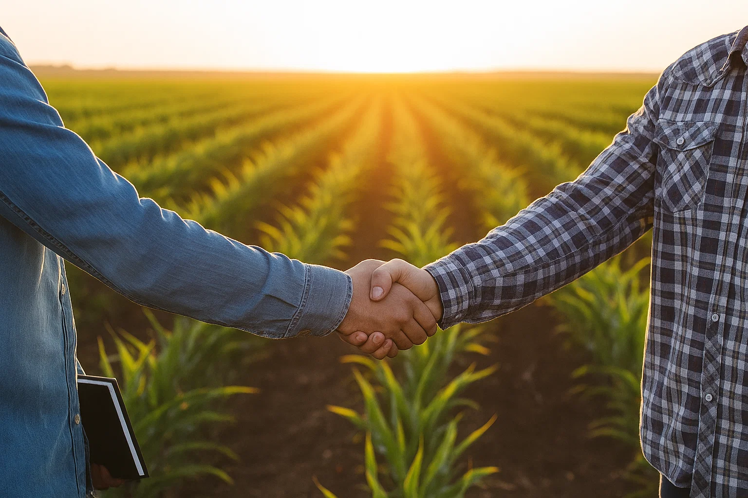 Fornecedor de tecnologia agrícola apoiando a gestão de uma lavoura